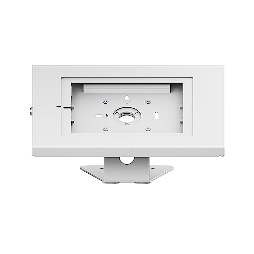 PureMounts® Tablet Halterung mit abschließbarem Stahlgehäuse für iPad 5/6/7/8/9/ IPad Air 9.7"/ 10.5"/10.9"/ IPad Air 9.7"/10.5"/11" sowie Samsung Tab A 10.1 (2019)/ Tab A7/ S6 Lite 10.4", weiß von PureMounts