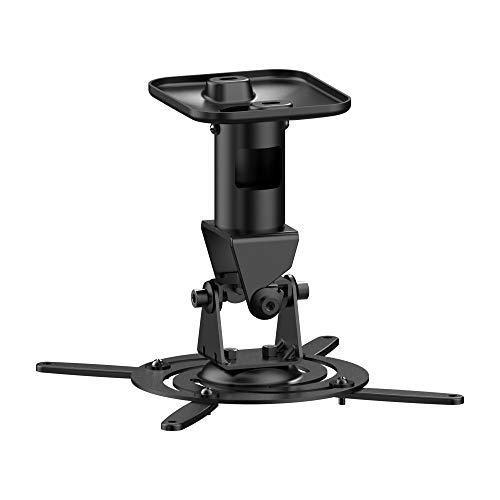 PureMounts Beamer Deckenhalterung Spider-Plus-B - 25 grad neigbar und 360 grad drehbar, 220mm Deckenabstand,(15kg), Lochabstand 180-310mm, schwarz von PureMounts