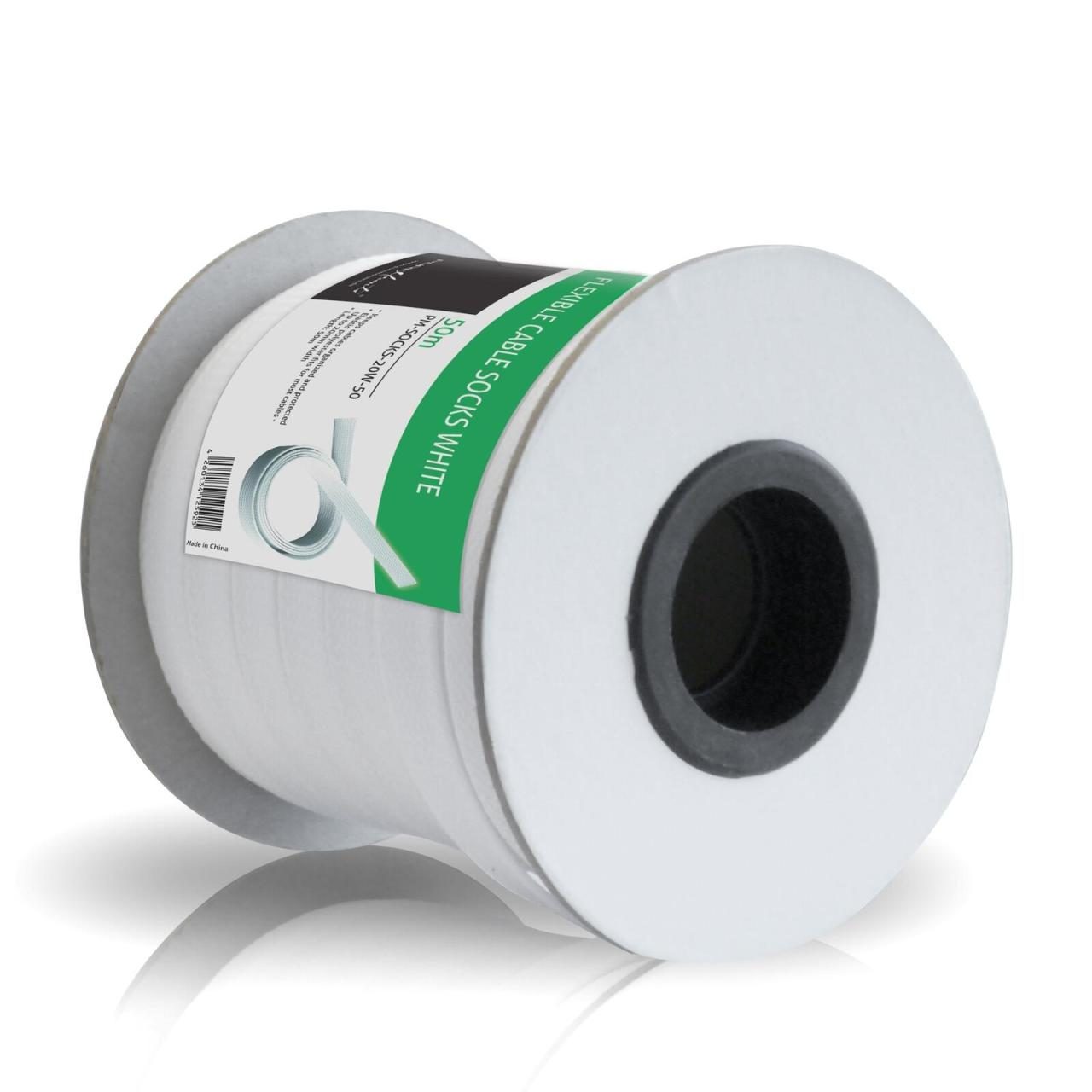 PureMounts Kabelschlauch Polyester 50m Weiß von PureMounts