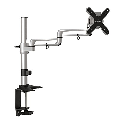 PureMounts Monitor Halterung für Schreibtische bis 71cm (28 Zoll), schwenkbar, neigbar, drehbar, VESA 100, Armlänge: 1x 32cm von PureMounts