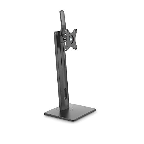 PureMounts Monitor-Halterung für einen Bildschirm, 1x VESA 75x75 bis VESA 100x100 Monitor-Aufnahme, stufenlos Höhenverstellbar, neigbar, schwenkbar, drehbar, schwarz, PM-OFFICE-ST-01, für 1 Monitor von PureMounts