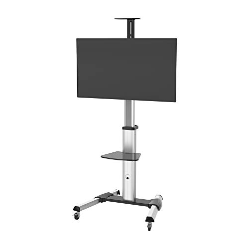 PureMounts PDS-0001C Single Screen TV Standfuß, VESA: bis 600x400 mm silbergrau/schwarz von PureMounts