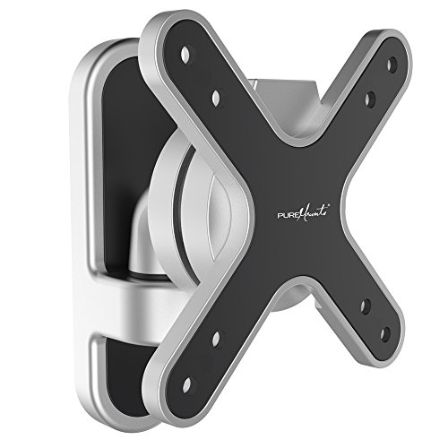 PureMounts STYLE-23A Wandhalterung für TV Geräte mit 33-69cm (13-27"), VESA: 100x100, neigbar: +/-15°, schwenkbar: +/-30°, Wandabstand: 97mm, Traglast max: 15kg, schwarz von PureMounts