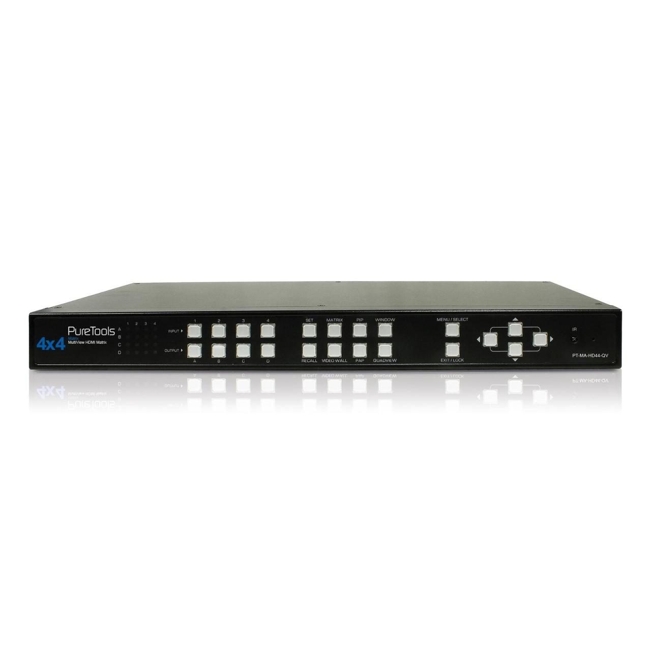PureTools - HDMI Matrix 4x4 mit Quadview, VideoWall, Seamless Switching von PureTools