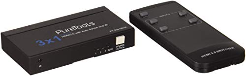 PureTools SW-HD3A - 3x1, 4K 18Gbps HDMI Umschalter mit „Auto Sense“ von PureTools