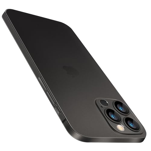 Purluct Dünne Schutzhülle für iPhone 16 Pro, papierdünne, transparente Oberfläche, vergilbt nicht, Ultra-Schutzhülle mit Kameraschutz, 16,3 cm (6,3 Zoll), durchscheinendes Schwarz von Purluct