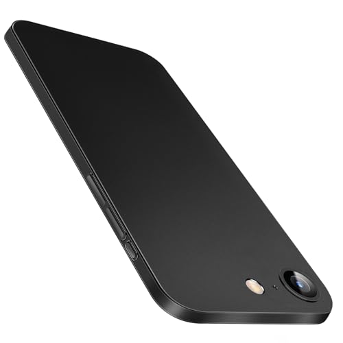 Purluct Dünne Schutzhülle für iPhone 16e, papierdünne, transparente Rückseite, vergilbt nicht, Ultra-Schutzhülle mit Kameraschutz 15,5 cm (6,1 Zoll) (schwarz) von Purluct