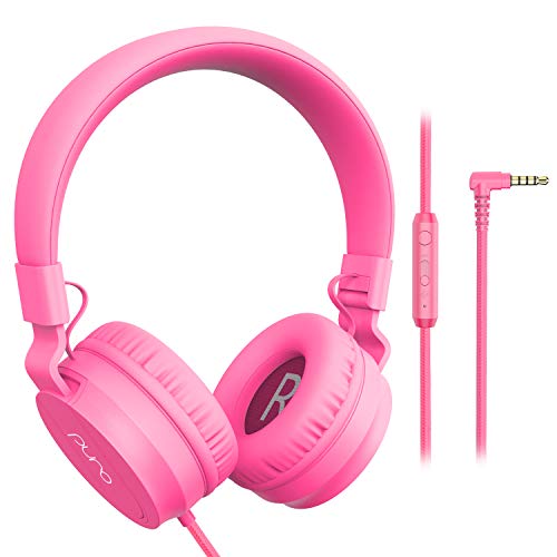 Puro Sound Labs PuroBasic Volume Limiting Wired Headphones for Kids, Boys, Girls 2+ Foldable & Adjustable Headband, Compatible with iPad, iPhone, Android, PC & Mac – by, (Rosa) von Puro Sound Labs