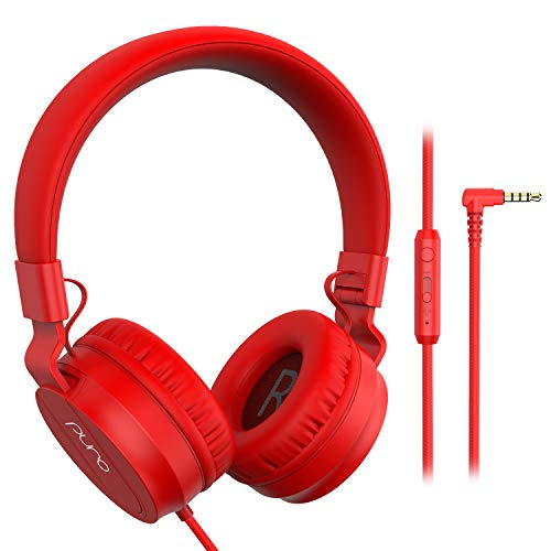 Puro Sound Labs PuroBasic Volume Limiting Wired Headphones for Kids, Boys, Girls 2+ Foldable & Adjustable Headband, Compatible with iPad, iPhone, Android, PC & Mac – by, (Rot) von Puro Sound Labs