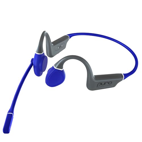 Puro Sound Labs PuroFlex-Kids Kopfhörer mit offenem Ohr, Knochenleitung, Bluetooth 5.3, schweißresistent, Sport-Kopfhörer mit integriertem Mikrofon, Blau von Puro Sound Labs