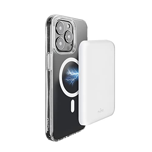 PURO Power Bank Wireless Universal Kompakt Slim Power Mag 4000 Mah, kompatibel mit MagSafe, Fast Charge USB C Anschluss, kompatibel mit iPhone 12 E iPhone 13, Magnetisch, Weiß PURO Power Bank Wireless Universal Kompakt Slim Power Mag 4000 Mah, kompatibel mit MagSafe, Fast Charge USB C Anschluss, kompatibel mit iPhone 12 E iPhone 13, Magnetisch, Weiß von Puro
