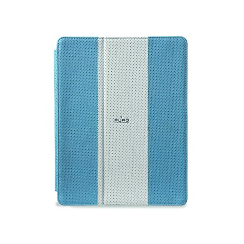 Puro Booklet Golf Schutzhülle für iPad, Kunstleder, mit integriertem Aufsteller hellblau von Puro