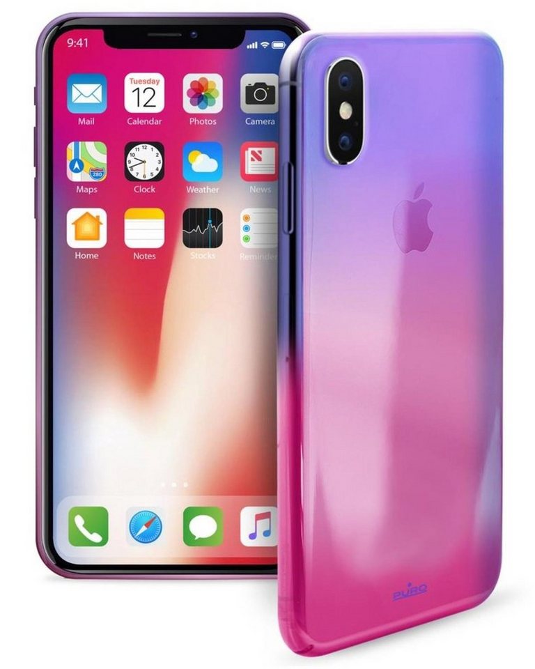 Puro Handyhülle Hologram Cover für Apple iPhone X/Xs, passend für Apple iPhone X / Xs transparentes Polycarbonat, Anti-Kratz von Puro