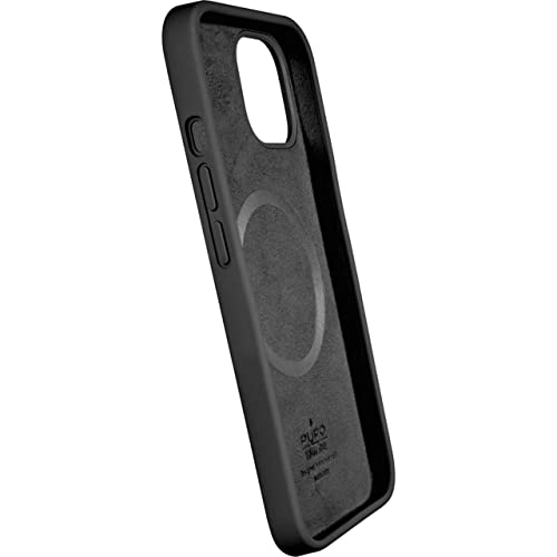 Puro ICON MAG Schutzhülle aus flüssigem Silikon kompatibel mit iPhone 12 und 12 Pro; Schwarz; mit integrierten Magneten, kompatibel mit MagSafe Technologie; Soft-Touch; Innenfutter aus Mikrofaser von Puro