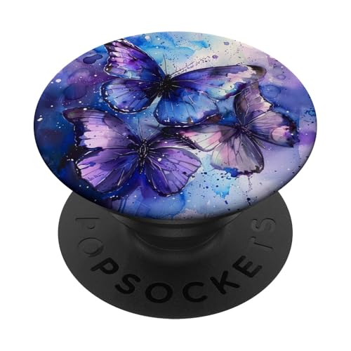 Aquarell Monarch Schmetterling Lila PopSockets Klebender PopGrip von Purple Art Butterfly Aestetic