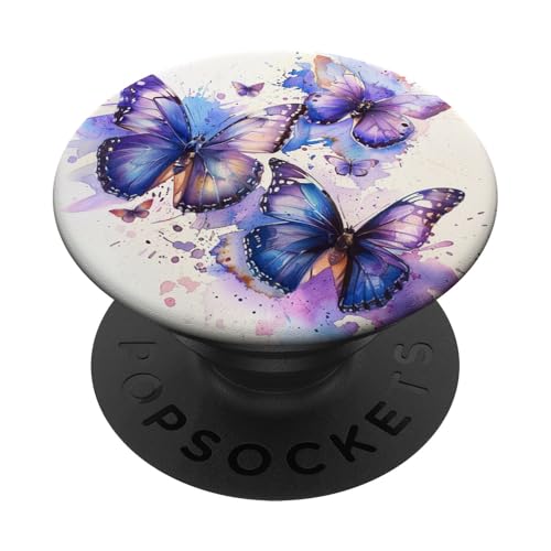 Aquarell Monarch Schmetterling Lila PopSockets Klebender PopGrip von Purple Art Butterfly Aestetic