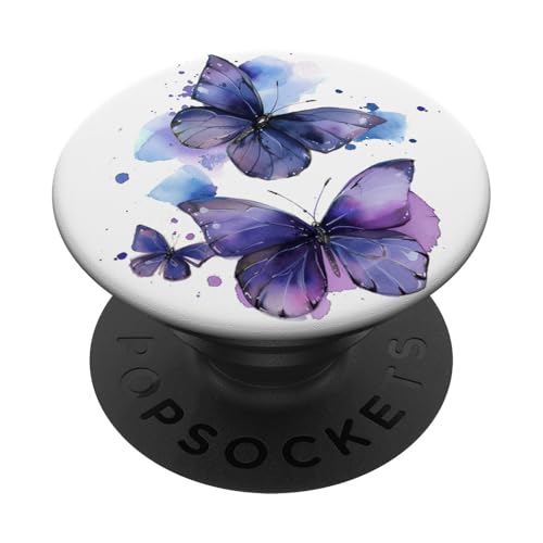Aquarell Monarch Schmetterling Lila PopSockets Klebender PopGrip von Purple Art Butterfly Aestetic