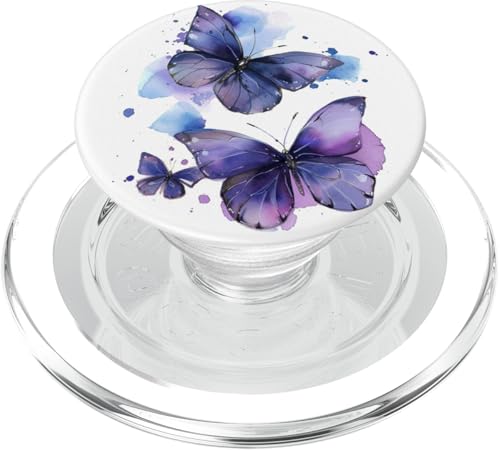 Aquarell Monarch Schmetterling Lila PopSockets PopGrip für MagSafe von Purple Art Butterfly Aestetic