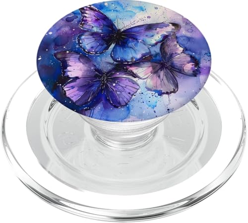 Aquarell Monarch Schmetterling Lila PopSockets PopGrip für MagSafe von Purple Art Butterfly Aestetic