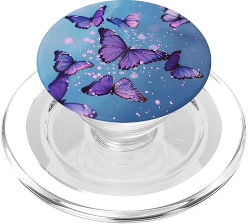Blauer Schmetterlings-Monarch PopSockets PopGrip für MagSafe von Purple Art Butterfly Aestetic