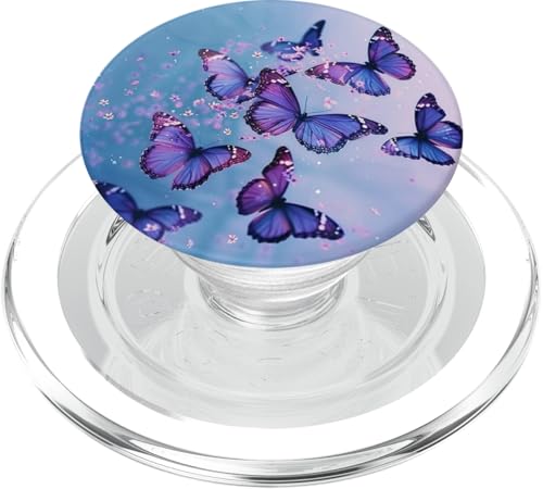 Blauer Schmetterlings-Monarch PopSockets PopGrip für MagSafe von Purple Art Butterfly Aestetic