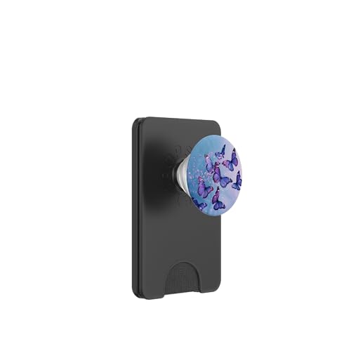 Blauer Schmetterlings-Monarch PopSockets PopWallet für MagSafe von Purple Art Butterfly Aestetic