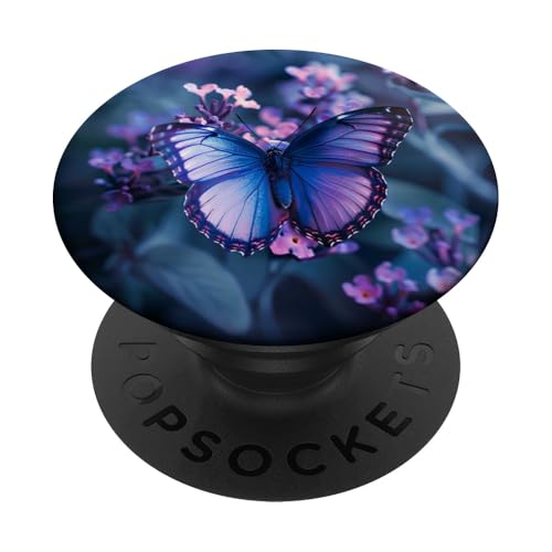 Lila Schmetterling Monarch Schmetterling Blume PopSockets Klebender PopGrip von Purple Art Butterfly Aestetic