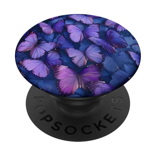 Lila Schmetterling Monarch Schmetterling Blume PopSockets Klebender PopGrip von Purple Art Butterfly Aestetic