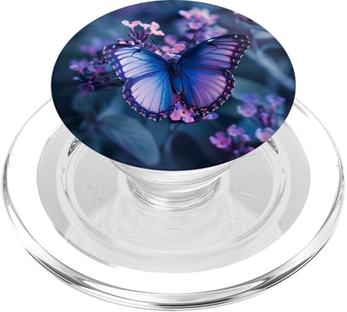 Lila Schmetterling Monarch Schmetterling Blume PopSockets PopGrip für MagSafe von Purple Art Butterfly Aestetic