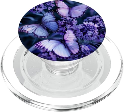 Lila Schmetterling Monarch Schmetterling Blume PopSockets PopGrip für MagSafe von Purple Art Butterfly Aestetic