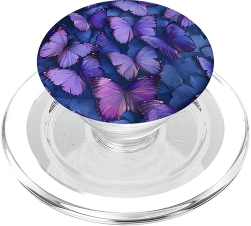 Lila Schmetterling Monarch Schmetterling Blume PopSockets PopGrip für MagSafe von Purple Art Butterfly Aestetic