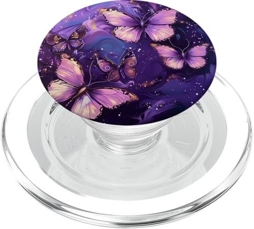 Lila Schmetterlinge Galaxie Sterne Nacht PopSockets PopGrip für MagSafe von Purple Art Butterfly Aestetic