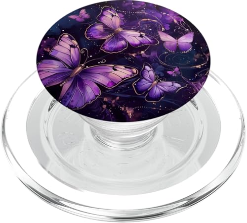 Lila Schmetterlinge Galaxie Sterne Nacht PopSockets PopGrip für MagSafe von Purple Art Butterfly Aestetic
