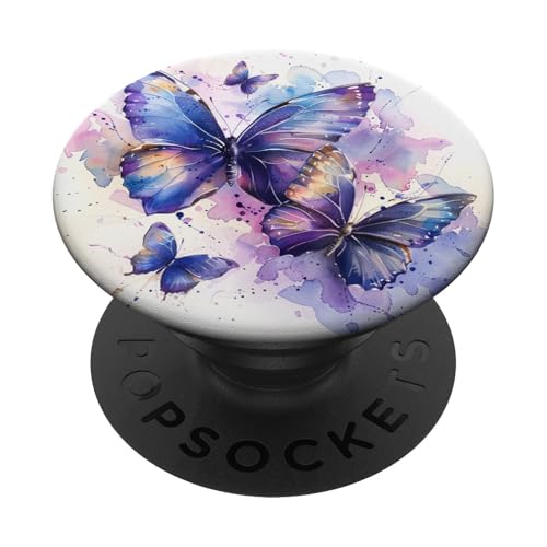 Monarch Butterfly Lila Aquarell PopSockets Klebender PopGrip von Purple Art Butterfly Aestetic