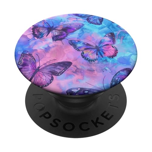 Monarch Butterfly Lila Aquarell PopSockets Klebender PopGrip von Purple Art Butterfly Aestetic