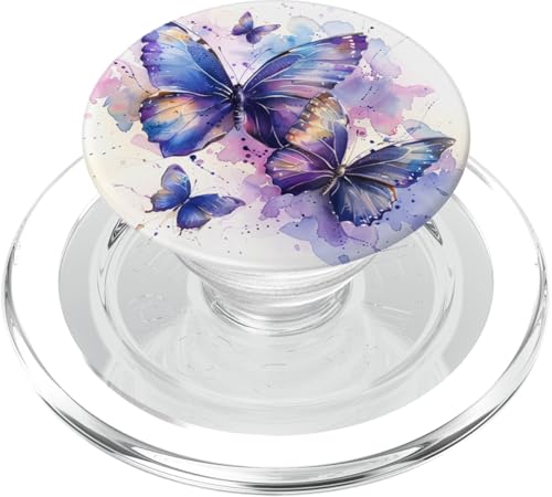 Monarch Butterfly Lila Aquarell PopSockets PopGrip für MagSafe von Purple Art Butterfly Aestetic