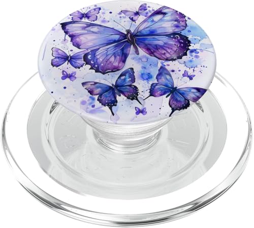 Monarch Butterfly Lila Aquarell PopSockets PopGrip für MagSafe von Purple Art Butterfly Aestetic