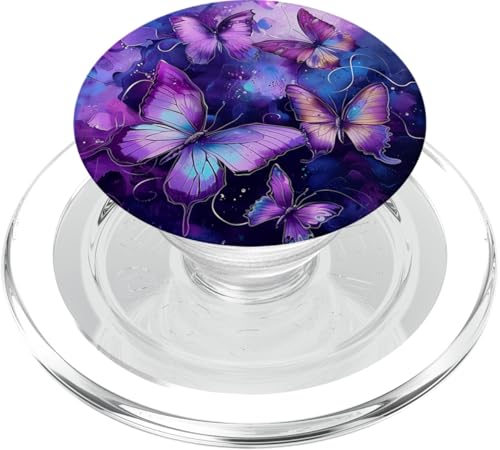 Monatrch Schmetterlingsmuster lila PopSockets PopGrip für MagSafe von Purple Art Butterfly Aestetic