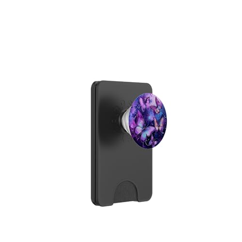 Monatrch Schmetterlingsmuster lila PopSockets PopWallet für MagSafe von Purple Art Butterfly Aestetic