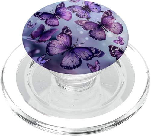 Schmetterling Aesthetic Violett Schmetterlinge Natur Blau PopSockets PopGrip für MagSafe von Purple Art Butterfly Aestetic