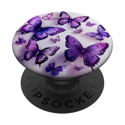 Violetter Monarch-Schmetterling PopSockets Klebender PopGrip von Purple Art Butterfly Aestetic
