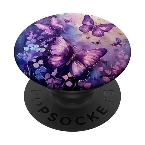 Violetter Monarch-Schmetterling PopSockets Klebender PopGrip von Purple Art Butterfly Aestetic