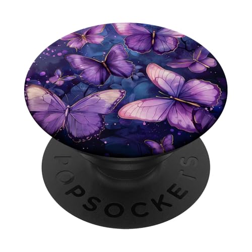Violetter Monarch-Schmetterling PopSockets Klebender PopGrip von Purple Art Butterfly Aestetic