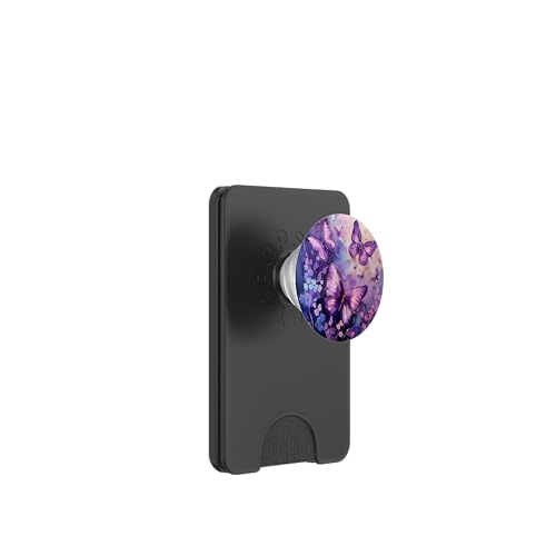 Violetter Monarch-Schmetterling PopSockets PopWallet für MagSafe von Purple Art Butterfly Aestetic