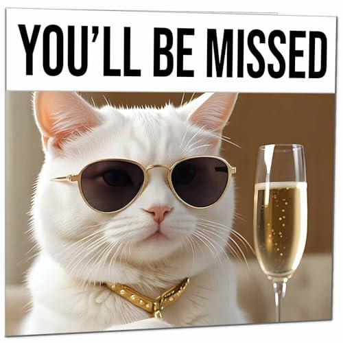 Purple Fox Abschiedskarte für Arbeitskollegen – 'You'll Be Missed' New Job Card Goodbye Card von Purple Fox