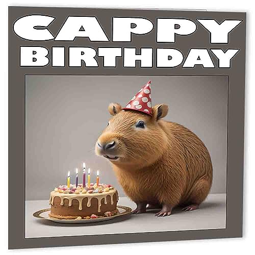 Capybara Geburtstagskarte – Cappy Birthday A5 von Purple Fox