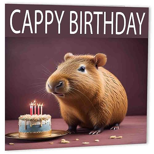 Capybara Geburtstagskarte – Cappy Birthday von Purple Fox