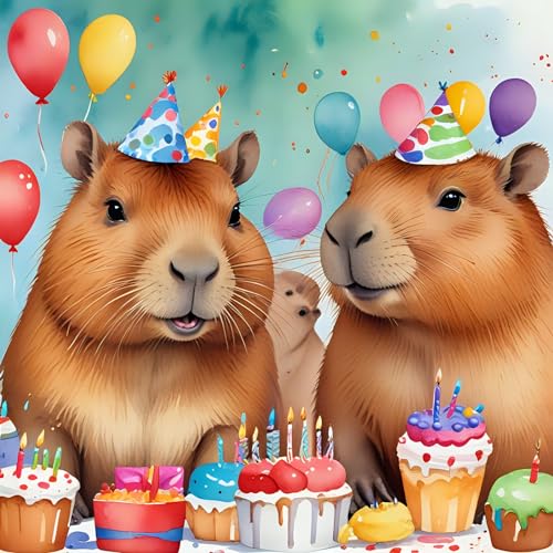 Capybara Geburtstagskarte – Happy Birthday Capybara Karte von Purple Fox