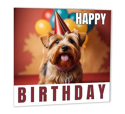 Geburtstagskarte mit Norfolk-Terrier-Motiv, 147 x 147 mm Geburtstagskarte mit Norfolk-Terrier-Motiv, 147 x 147 mm von Purple Fox