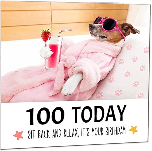 Geburtstagskarte zum 100. Geburtstag, lustiger Hund in einem Spa, zum 100. Geburtstag Geburtstagskarte zum 100. Geburtstag, lustiger Hund in einem Spa, zum 100. Geburtstag von Purple Fox